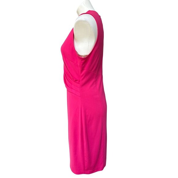 NYDJ  Demi Matte Jersey Fitted Sheath Dress, Pink Sleeveless Women's Size 12 - Picture 8 of 12